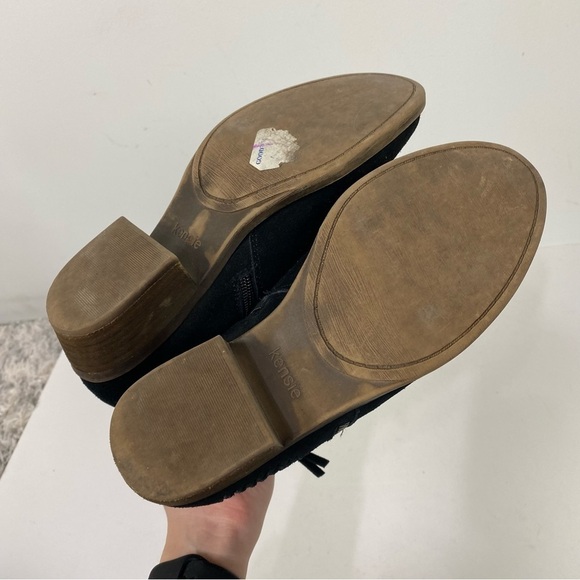 Kensie black leather suede size zipper ankle boots minimalist capsule wardrobe - Picture 6 of 7